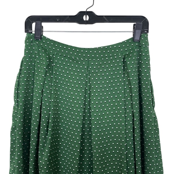 Who What Wear Green Tiny Polka Dot Button Front Maxi Skirt w Pockets Size 6 - Picture 9 of 13
